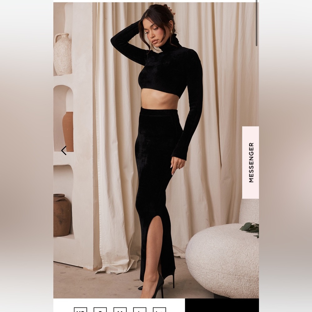 NWT Suri + Rene chenille loungewear turtleneck and maxi skirt set